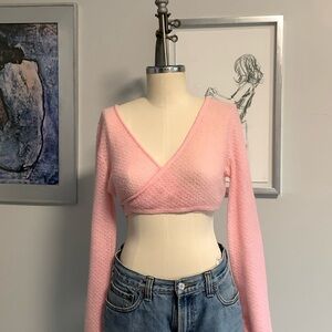 Vintage Anchor Blue Crop Wrap Top